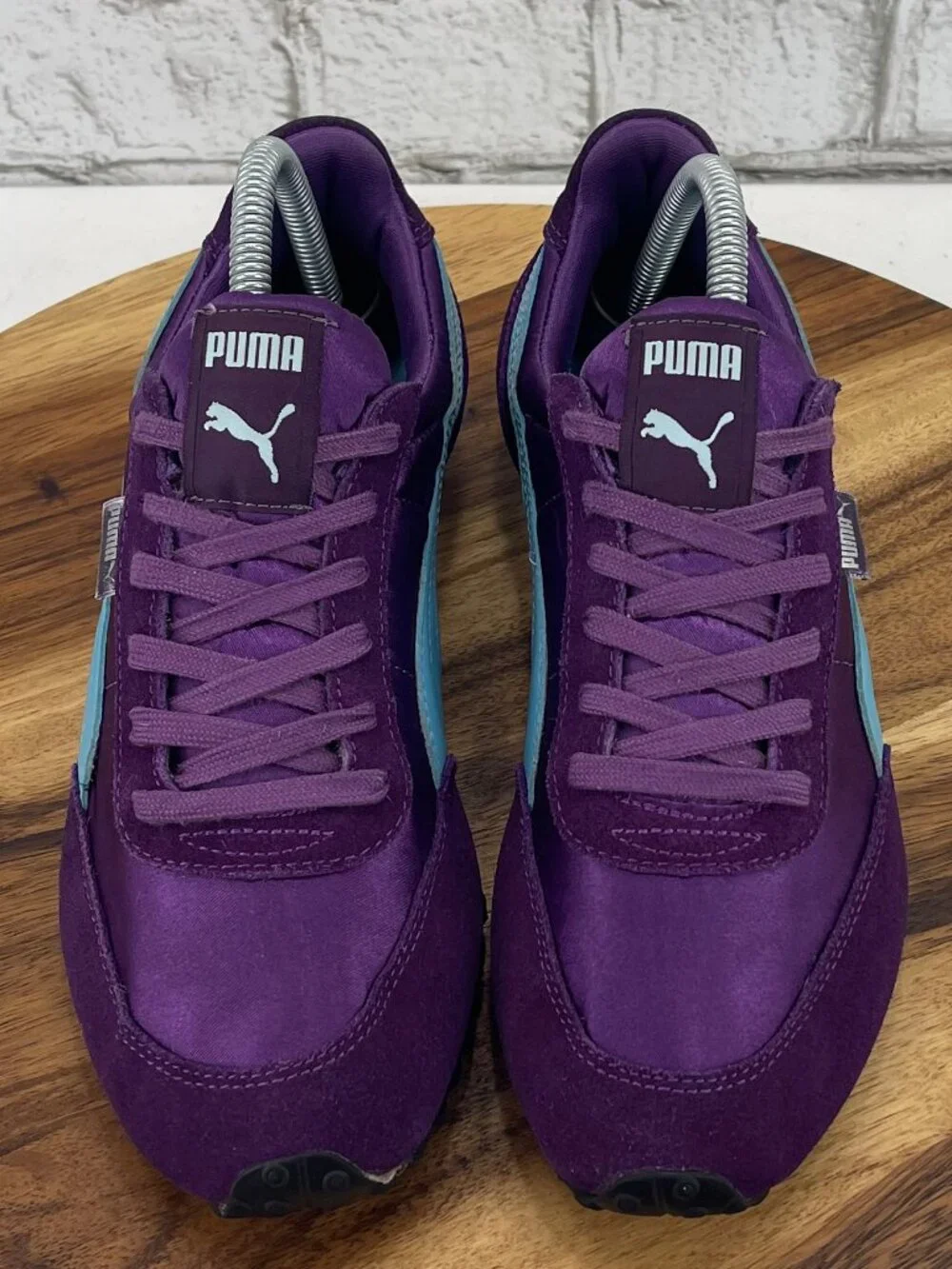 VTG Puma Womens Sz. 8.5 Purple/Light Blue Suede Retro Trainers Shoes